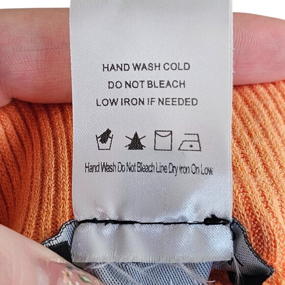 JLUXLABEL Ribbed Orange Ribbed Stretchy Pants Sz M - Picture 3 of 5